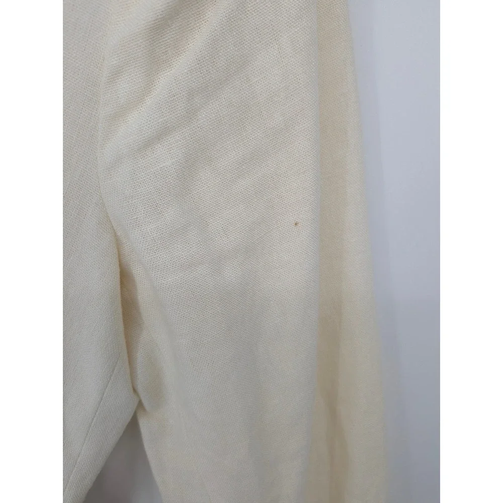 Free People Linen Blend Blazer Women Small Cream Belted Bell Sleeve Boho Neutral